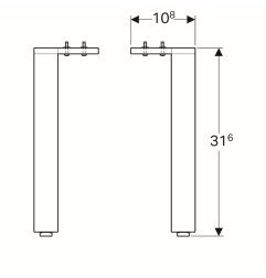 Kojelių komplektas Geberit, Acanto 361 mm 3