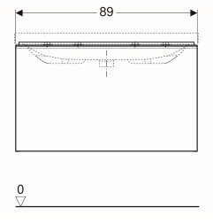 Spintelė praustuvui Geberit Acanto, 90 cm, Lava 3