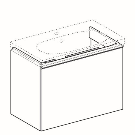 Spintelė praustuvui Geberit Acanto, 75 cm siauresnė, Balta