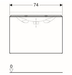 Spintelė praustuvui Geberit Acanto, 75 cm siauresnė, Balta 3