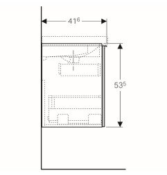 Spintelė praustuvui Geberit Acanto, 75 cm siauresnė, Smėlio pilkumo 5