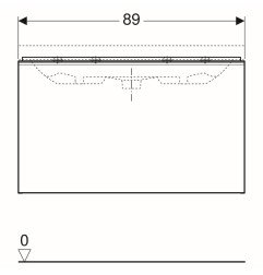 Spintelė praustuvui Geberit Acanto, 90 cm siauresnė, Lava 3