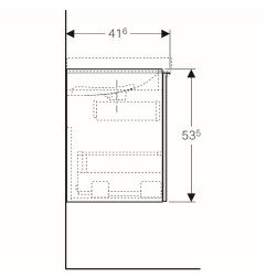 Spintelė praustuvui Geberit Acanto, 90 cm siauresnė, Smėlio pilkumo 4