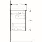 Spintelė praustuvui Geberit Acanto, 90 cm siauresnė, Smėlio pilkumo