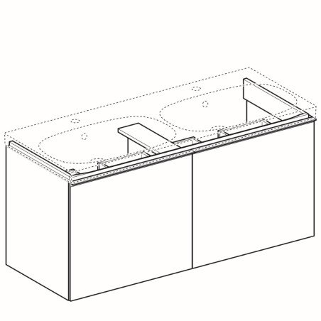 Spintelė praustuvui Geberit Acanto, 120 cm, Smėlio pilkumo