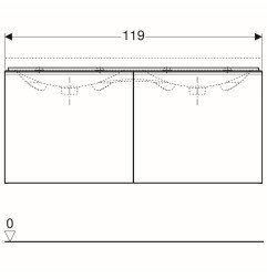 Spintelė praustuvui Geberit Acanto, 120 cm, Smėlio pilkumo 3