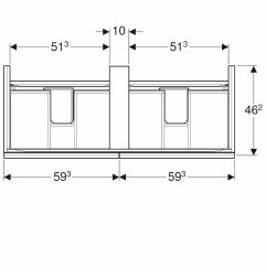 Spintelė praustuvui Geberit Acanto, 120 cm, Smėlio pilkumo 5