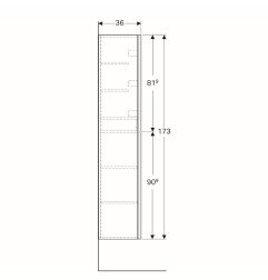 Ūkinė spintelė Geberit Acanto, šoninė, Juoda, su dvejomis durelėmis 4