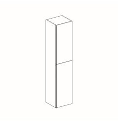 Ūkinė spintelė Geberit Acanto, šoninė, Lava, su dvejomis durelėmis