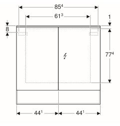 Veidrodinė spintelė su apšvietimu Geberit Acanto, 90 cm 3