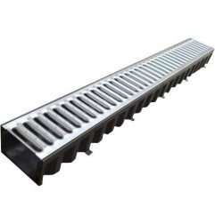 Lauko latakas Aco, Hexaline su cinkuotomis grotelėmis, 100 cm