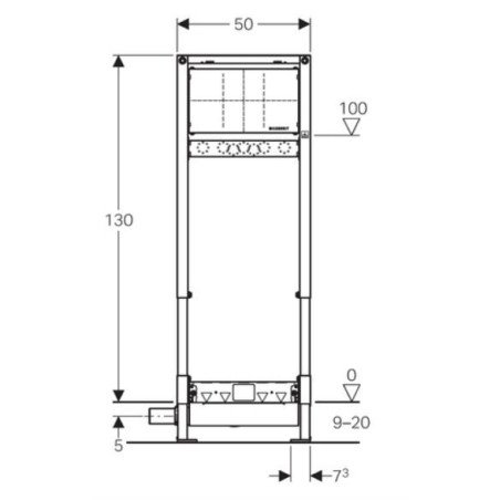 Rėmas dušo latakui GEBERIT, Duofix ShowerDrain H130