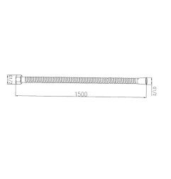 Dušo žarna Optima, S-LINE, 150cm, metalinė rifliuota 3