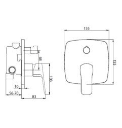 Potinkinis vonios maišytuvas Optima, Cube Way 5