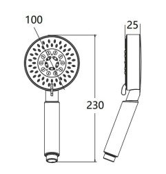 Dušo galvutė Optima, BSRS251, penkių funkcijų, Ø100 mm 6