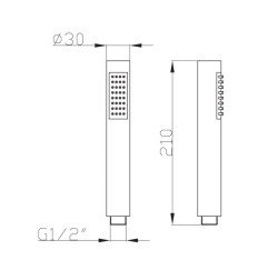 Dušo galvutė Optima, OPS020 Stick, vienos funkcijos, Ø30 mm 5