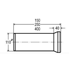 Vamzdis WC VIEGA, d 100, 150mm, d 110-400 mm. 3