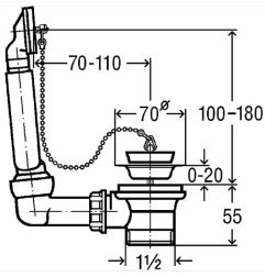 Plautuvės ventilis VIEGA su persipylimu 3