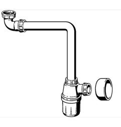 Praustuvo sifonas VIEGA, taupantis vietą, d32