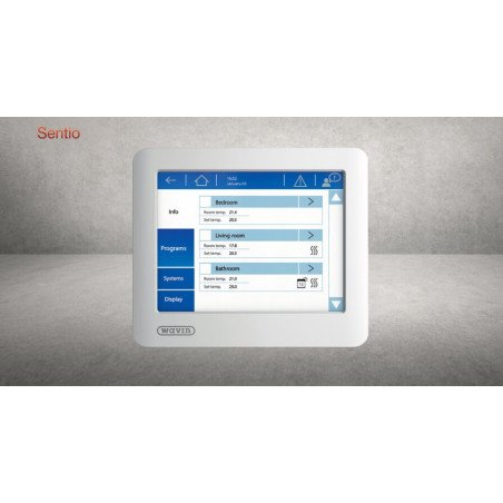Šildomų grindų automatika Wavin Sentio, LCD jutiklinis ekranas LCD-200 1