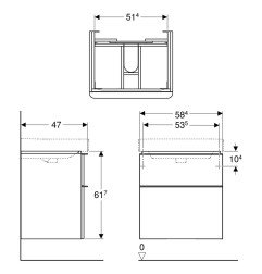Spintelė praustuvui Geberit Smyle, 60 cm. 3