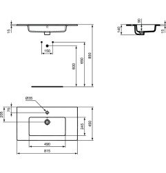Vonios spintelė Ideal Standard Tempo, 80 cm pilka