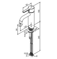 Maišytuvas praustuvui DAMIXA SILHOUET, nerūdijančio plieno 4