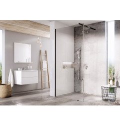 Dušo kabina Ravak Walk-in Wall, Juoda+Transparent, 110x200 cm 1