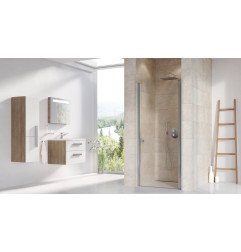 Varstomos dušo durys Ravak Chrome, CSD1-80, satinas+stiklas Transparent