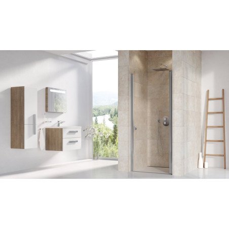 Varstomos dušo durys Ravak Chrome, CSD1-80, satinas+stiklas Transparent