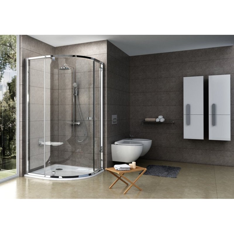 Pusapvalė dušo kabina Ravak Pivot, PSKK3-80, blizgi+stiklas Transparent