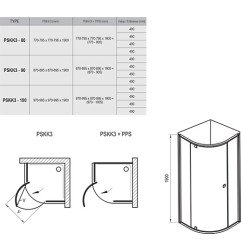 Pusapvalė dušo kabina Ravak Pivot, PSKK3-100, blizgi+stiklas Transparent 4