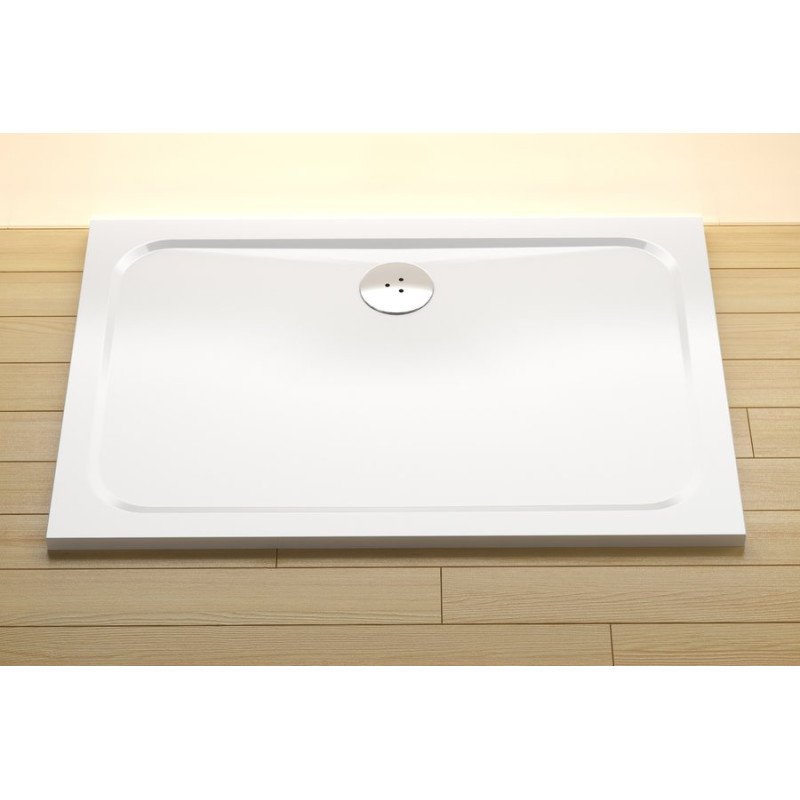 Lietas dušo padėklas Ravak Gigant Pro Chrome, 100x80 baltas