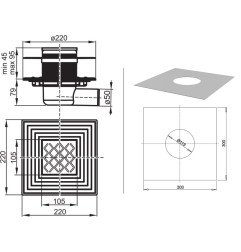 Dušo trapas Ravak SN501, 105x105 4