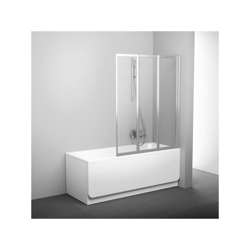 Sulankstoma vonios sienelė Ravak, VS3 130, satinas+stiklas Transparent