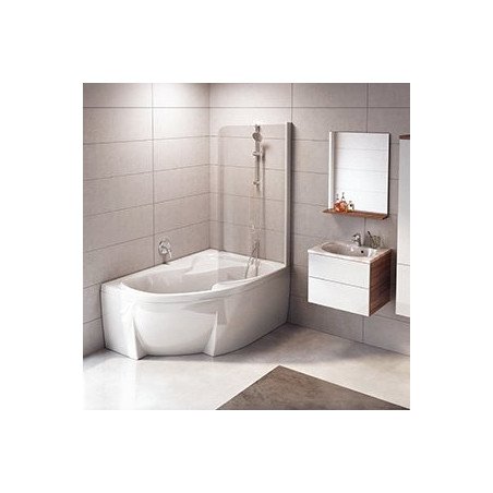 Vonios sienelė Ravak Rosa, CVSK1 160/170, L blizgi+stiklas Transparent