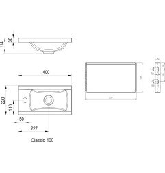 Sieniniai laikikliai praustuvui Ravak Classic Mini, chromas, 2 vnt 5