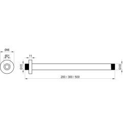 Stacionarios dušo galvos laikiklis Ravak, iš lubų, 704.00CR 30 cm, chromas 3