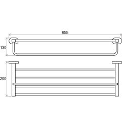 Rankšluosčių laikiklis Ravak Chrome, 330.00 66 cm su lentynėle 3