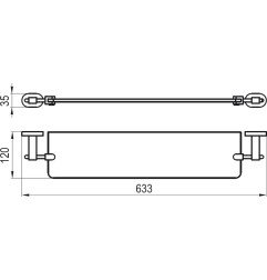 Stiklinė lentynėlė Ravak Chrome, CR 500.00 64 cm (matinis stiklas)
