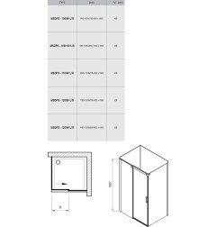 Dušo kabina Ravak Matrix, MSDPS-120/80, R blizgi+Transparent 6