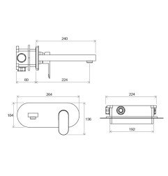 Įmontuojamas praustuvo maišytuvas Ravak Chrome, CR 019.00, chromas 6