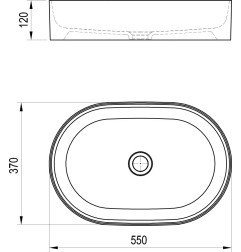 Keraminis pastatomas praustuvas Ravak Ceramic, Slim O 55 cm 6