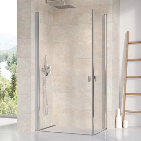 Stačiakampės dušo kabinos sienelė Ravak Chrome, CRV1-80, blizgi+stiklas Transparent 1