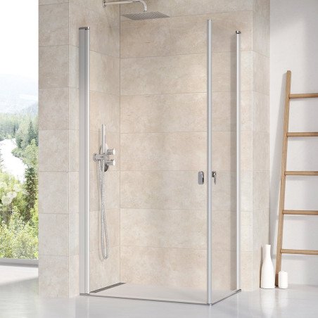 Stačiakampės dušo kabinos sienelė Ravak Chrome, CRV1-90, satinas+stiklas Transparent 1