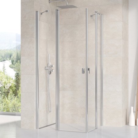 Stačiakampės dušo kabinos sienelė Ravak Chrome, CRV2-80, blizgi+stiklas Transparent 1