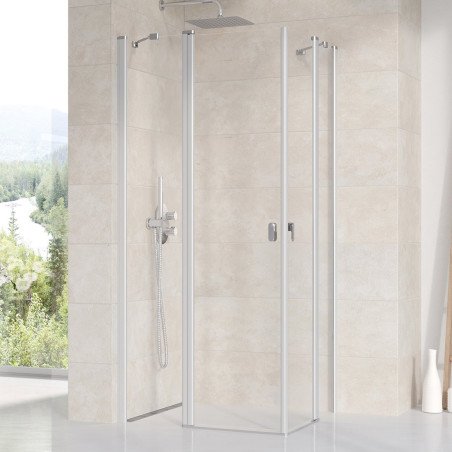 Stačiakampės dušo kabinos sienelė Ravak Chrome, CRV2-90, satinas+stiklas Transparent 1