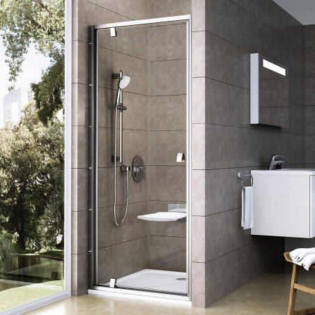 Varstomos dušo durys Ravak Pivot, PDOP1-80, satinas+stiklas Transparent 1