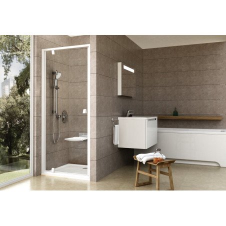 Varstomos dušo durys Ravak Pivot, PDOP1-90, balta/balta+stiklas Transparent 1