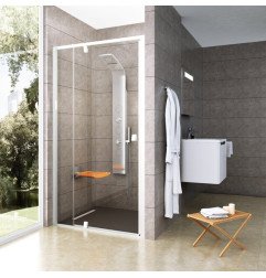 Varstomos dušo durys Ravak Pivot, PDOP2-120, balta/balta+stiklas Transparent 1